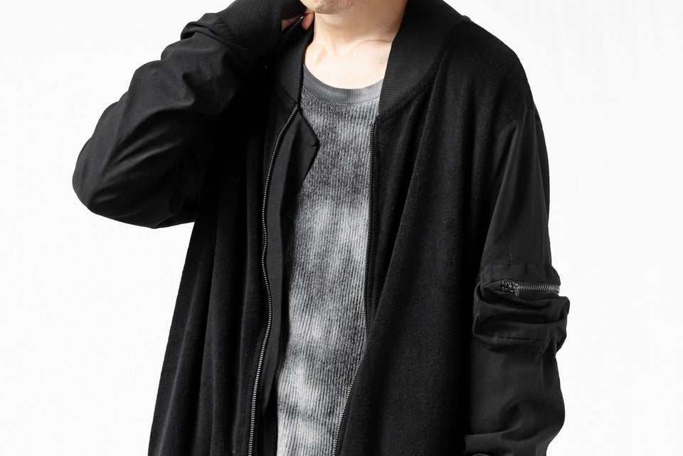 画像をギャラリービューアに読み込む, thomkrom MA-1 JACKET / SOFT FROTTEE (BLACK)