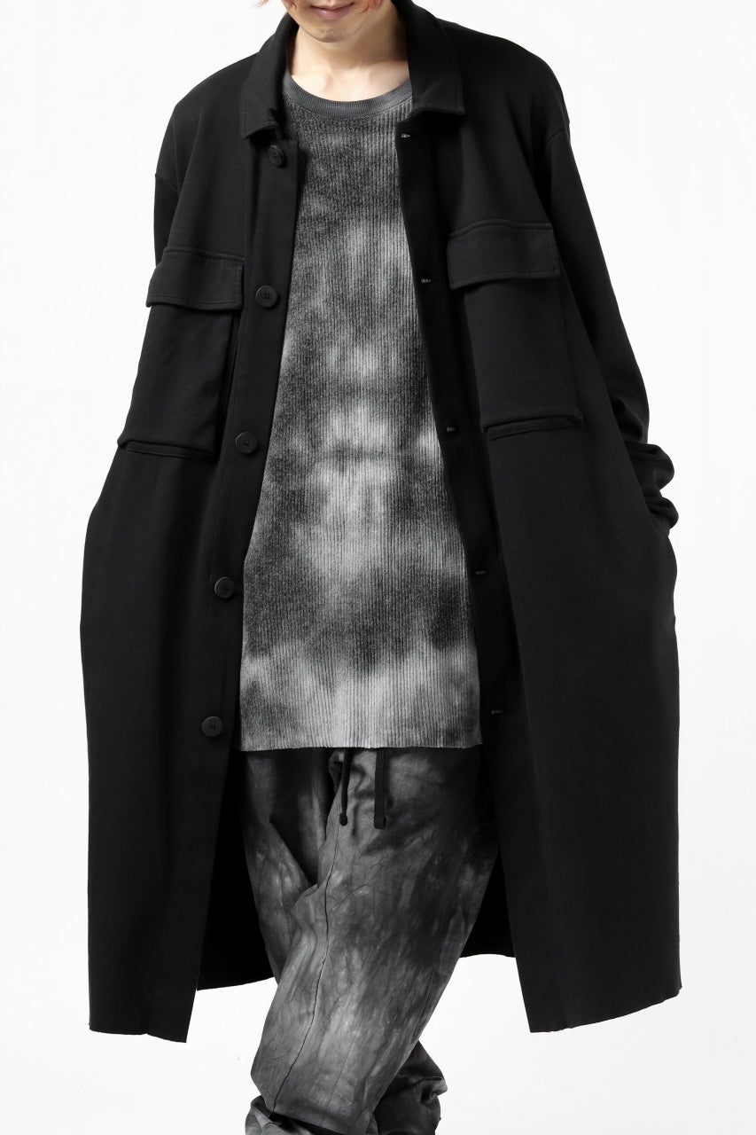 画像をギャラリービューアに読み込む, thomkrom WORK COAT / MEDIUM JERSEY (BLACK)