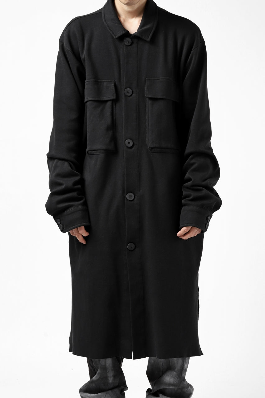 画像をギャラリービューアに読み込む, thomkrom WORK COAT / MEDIUM JERSEY (BLACK)