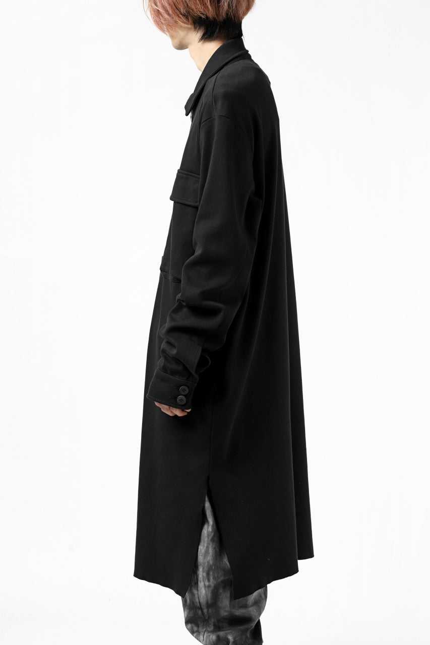 画像をギャラリービューアに読み込む, thomkrom WORK COAT / MEDIUM JERSEY (BLACK)