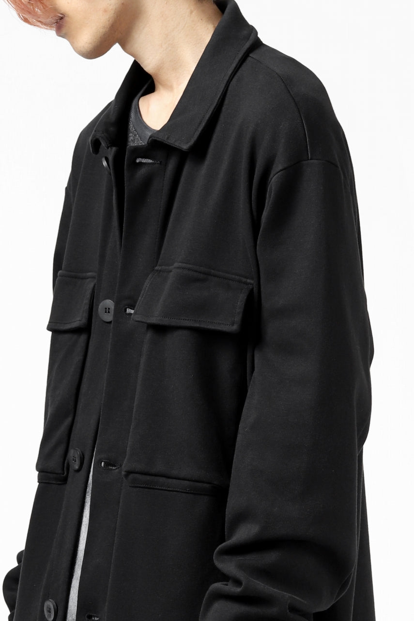 画像をギャラリービューアに読み込む, thomkrom WORK COAT / MEDIUM JERSEY (BLACK)