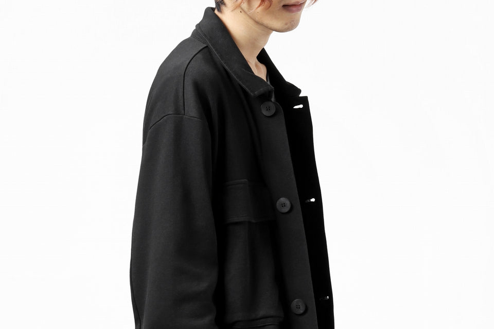 画像をギャラリービューアに読み込む, thomkrom WORK COAT / MEDIUM JERSEY (BLACK)