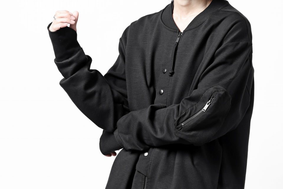 画像をギャラリービューアに読み込む, thom/krom MA-1 JACKET / ELASTIC COTTON (BLACK)