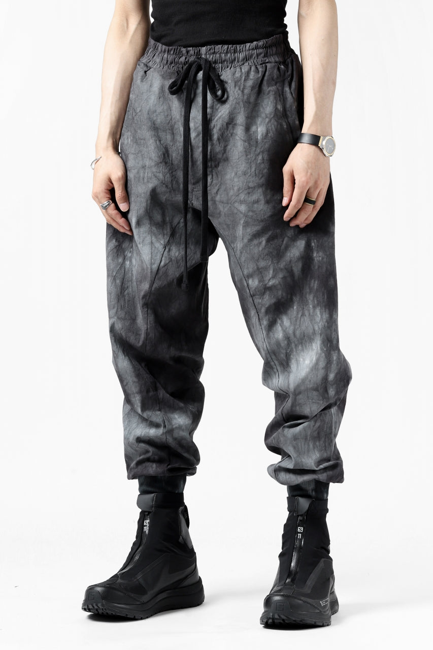 Load image into Gallery viewer, thomkrom LOW CROTCH JOGGER PANTS / DYEING WOVEN ELASTIC (MARBLE T109)