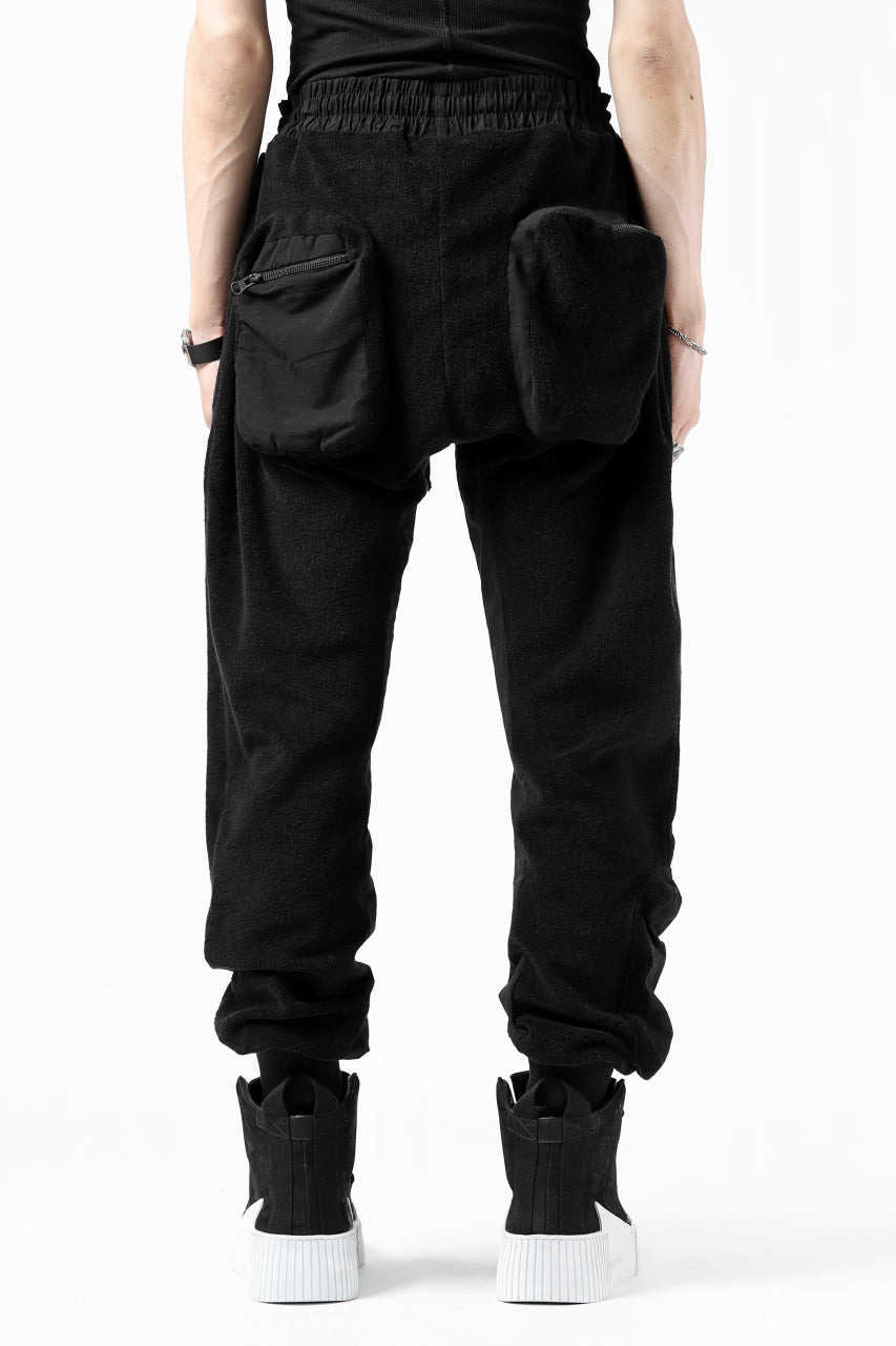 画像をギャラリービューアに読み込む, thomkrom RADICAL POCKETS EASY TROUSERS / SOFT FROTTEE (BLACK)