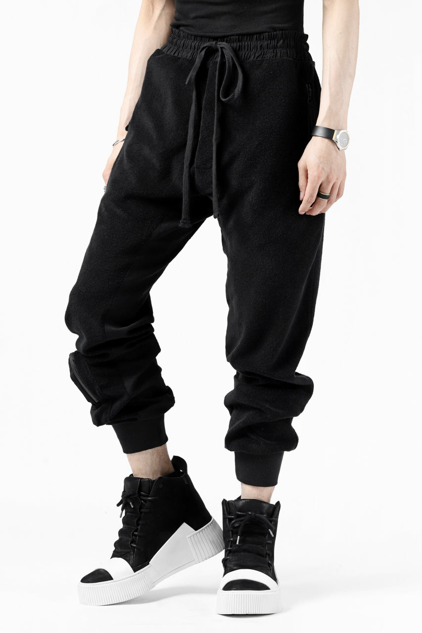 画像をギャラリービューアに読み込む, thomkrom RADICAL POCKETS EASY TROUSERS / SOFT FROTTEE (BLACK)