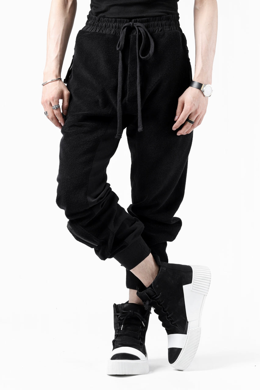 画像をギャラリービューアに読み込む, thomkrom RADICAL POCKETS EASY TROUSERS / SOFT FROTTEE (BLACK)