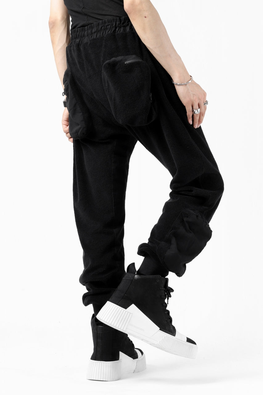 画像をギャラリービューアに読み込む, thomkrom RADICAL POCKETS EASY TROUSERS / SOFT FROTTEE (BLACK)