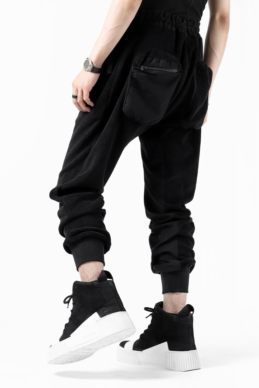 画像をギャラリービューアに読み込む, thomkrom RADICAL POCKETS EASY TROUSERS / SOFT FROTTEE (BLACK)