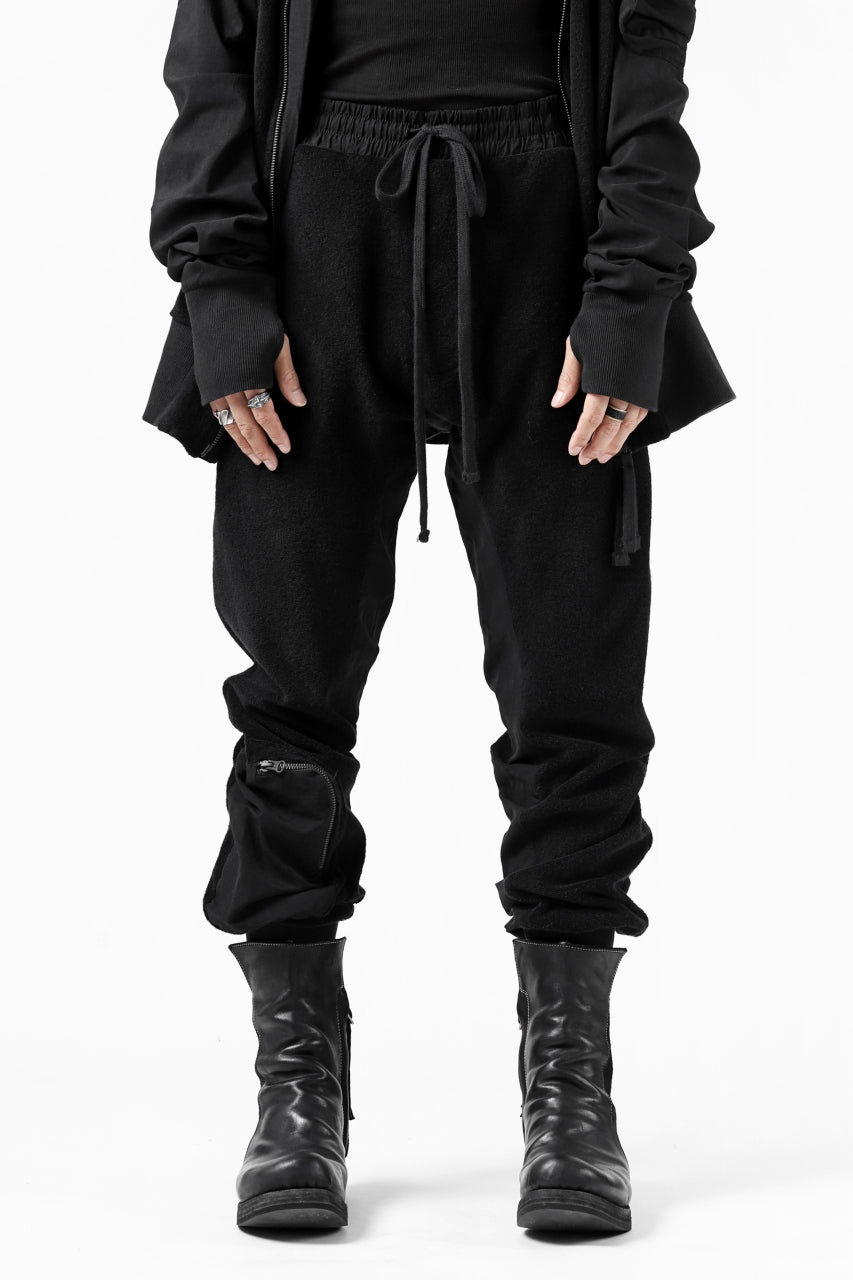 画像をギャラリービューアに読み込む, thomkrom RADICAL POCKETS EASY TROUSERS / SOFT FROTTEE (BLACK)