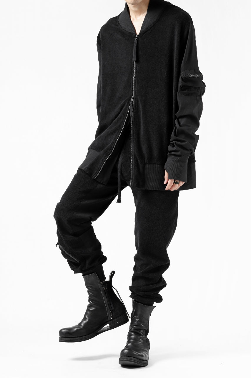 画像をギャラリービューアに読み込む, thomkrom RADICAL POCKETS EASY TROUSERS / SOFT FROTTEE (BLACK)