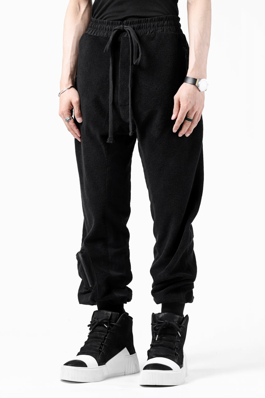 画像をギャラリービューアに読み込む, thomkrom RADICAL POCKETS EASY TROUSERS / SOFT FROTTEE (BLACK)