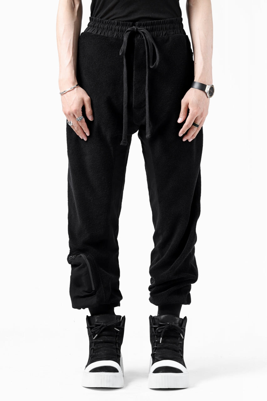 画像をギャラリービューアに読み込む, thomkrom RADICAL POCKETS EASY TROUSERS / SOFT FROTTEE (BLACK)