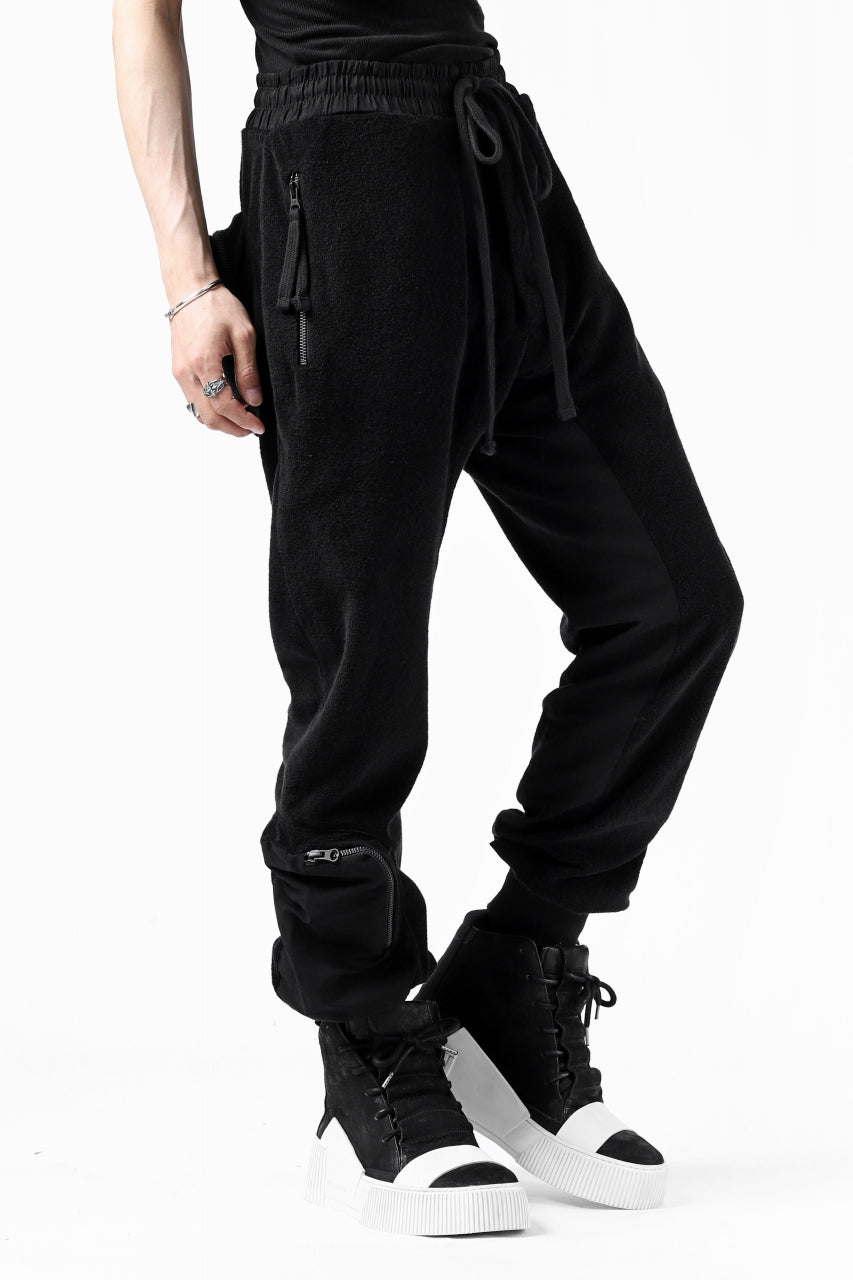 画像をギャラリービューアに読み込む, thomkrom RADICAL POCKETS EASY TROUSERS / SOFT FROTTEE (BLACK)