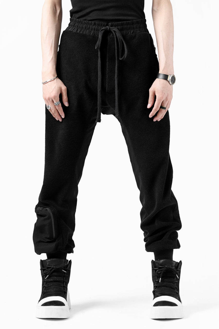 画像をギャラリービューアに読み込む, thomkrom RADICAL POCKETS EASY TROUSERS / SOFT FROTTEE (BLACK)