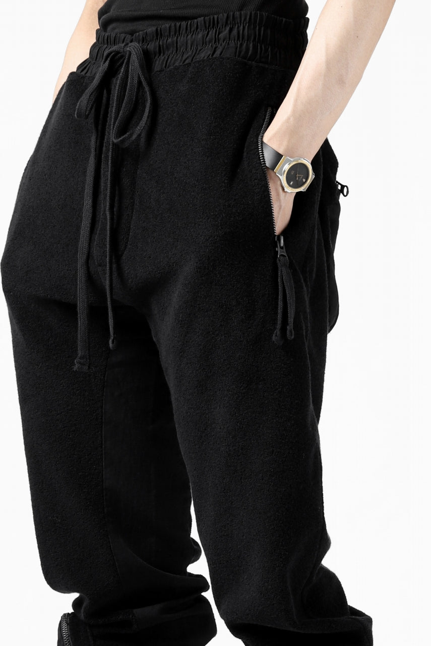 画像をギャラリービューアに読み込む, thomkrom RADICAL POCKETS EASY TROUSERS / SOFT FROTTEE (BLACK)