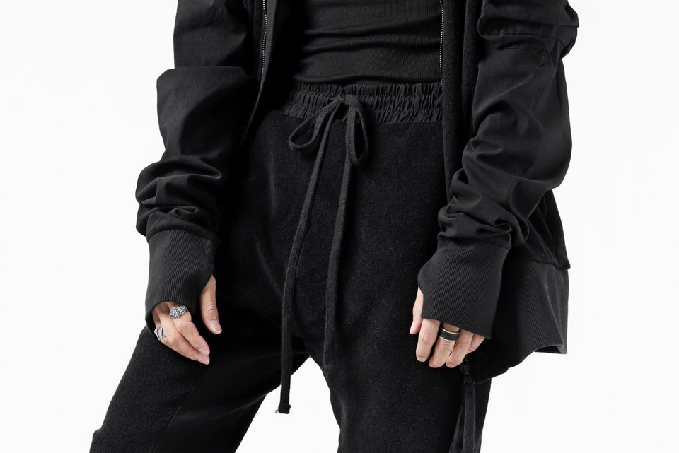 画像をギャラリービューアに読み込む, thomkrom RADICAL POCKETS EASY TROUSERS / SOFT FROTTEE (BLACK)