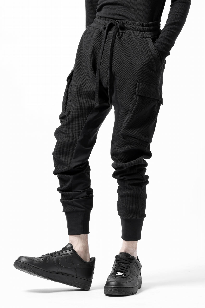画像をギャラリービューアに読み込む, thom/krom WORKED EASY JOGGER PANTS / WAFFLE JERSEY (BLACK)