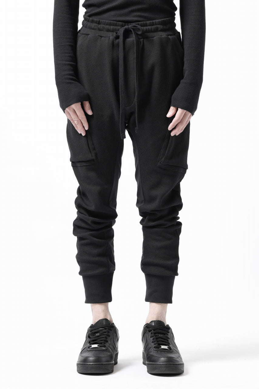 画像をギャラリービューアに読み込む, thom/krom WORKED EASY JOGGER PANTS / WAFFLE JERSEY (BLACK)