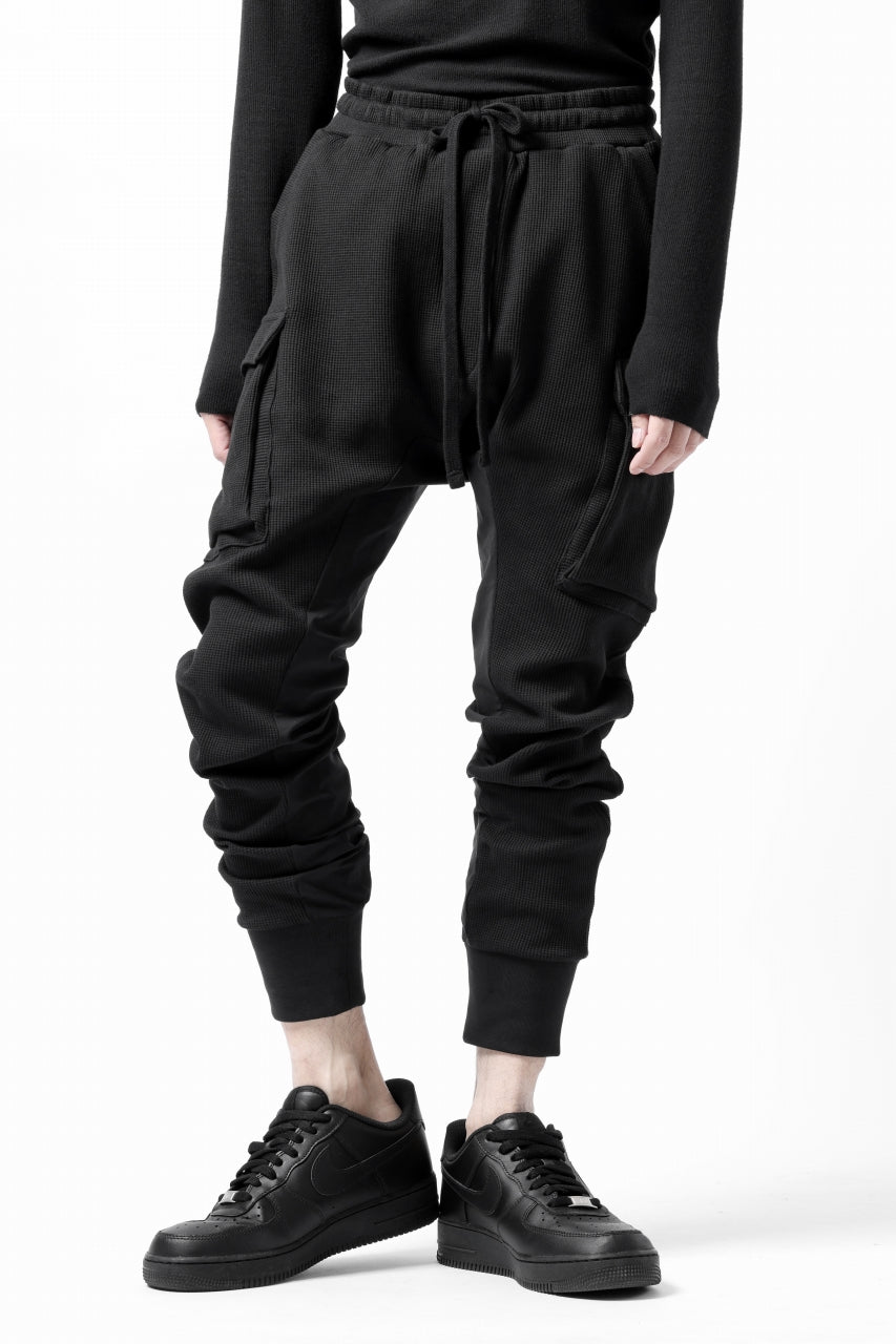 画像をギャラリービューアに読み込む, thom/krom WORKED EASY JOGGER PANTS / WAFFLE JERSEY (BLACK)