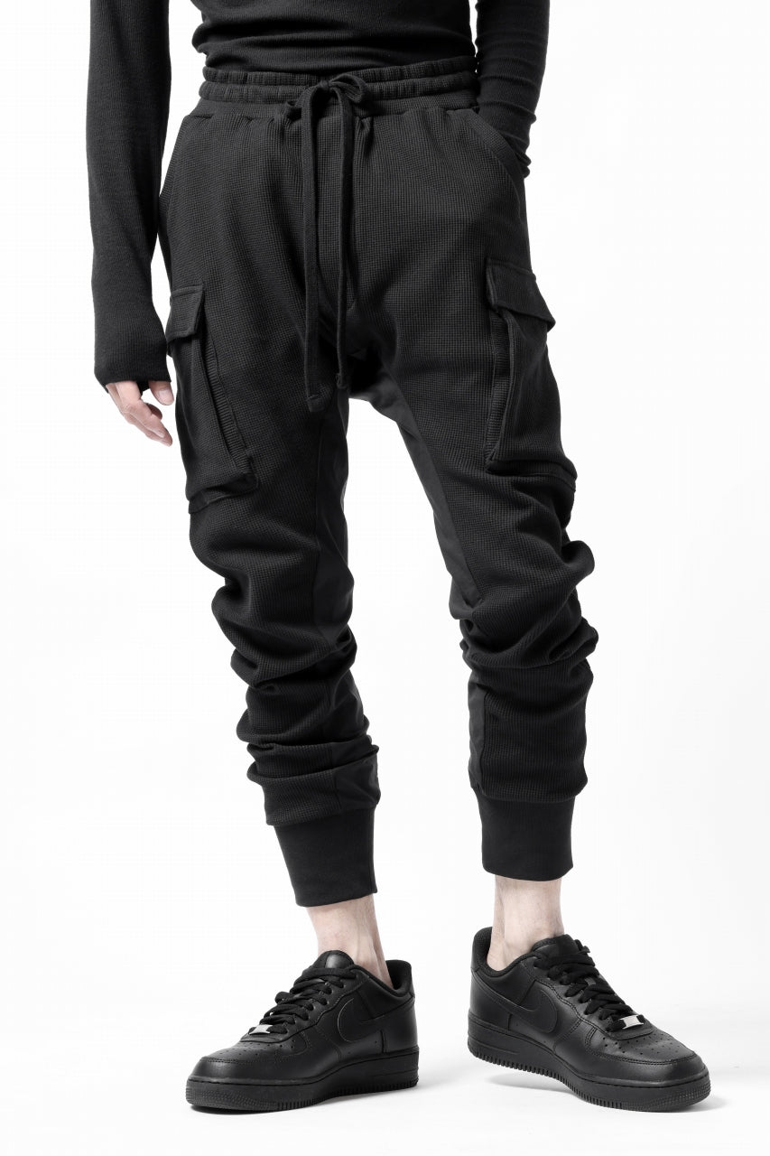 画像をギャラリービューアに読み込む, thom/krom WORKED EASY JOGGER PANTS / WAFFLE JERSEY (BLACK)