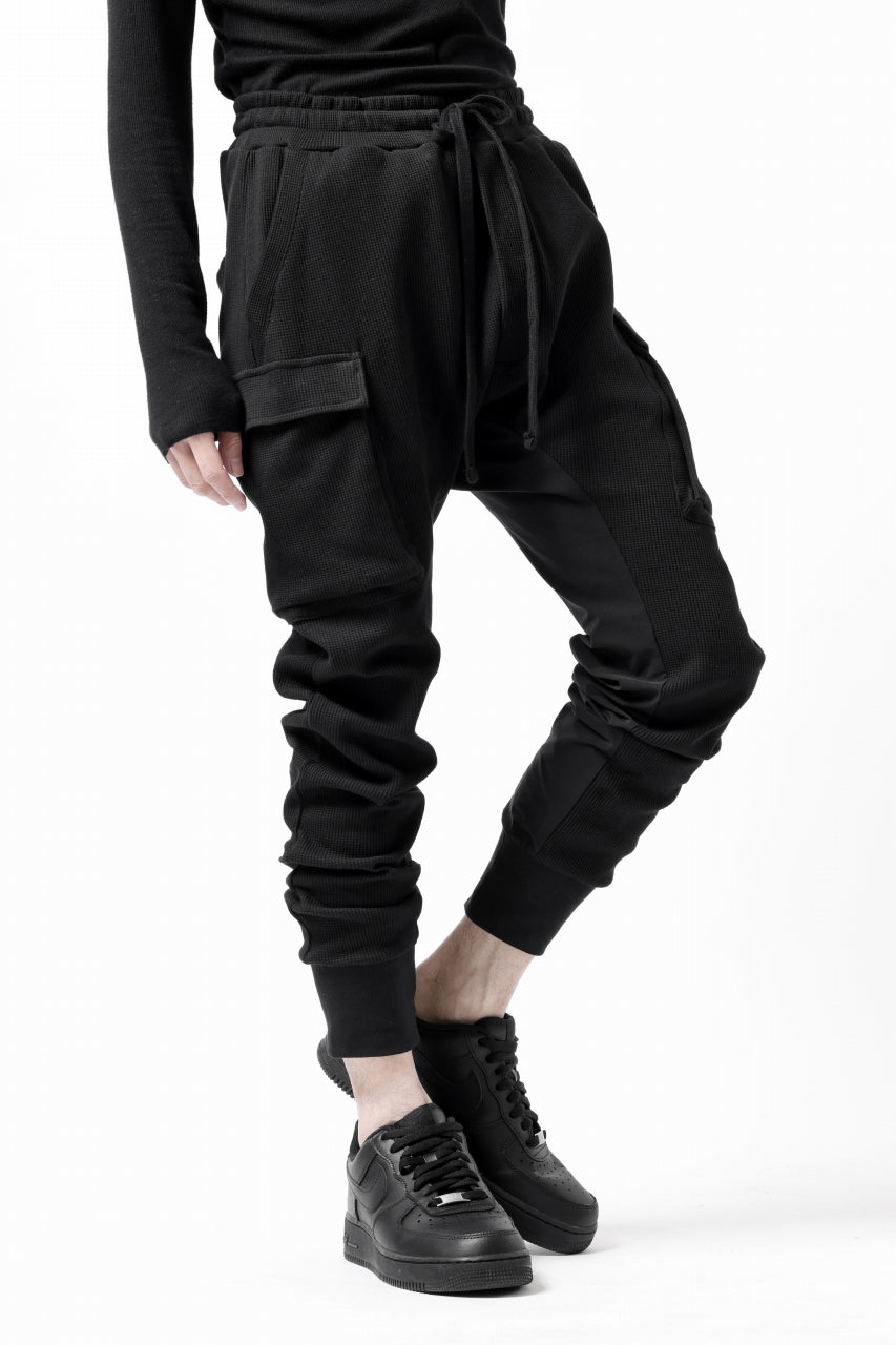 画像をギャラリービューアに読み込む, thom/krom WORKED EASY JOGGER PANTS / WAFFLE JERSEY (BLACK)