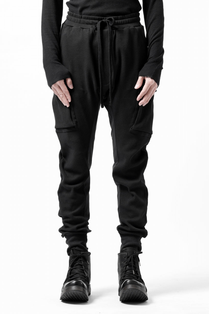 画像をギャラリービューアに読み込む, thom/krom WORKED EASY JOGGER PANTS / WAFFLE JERSEY (BLACK)