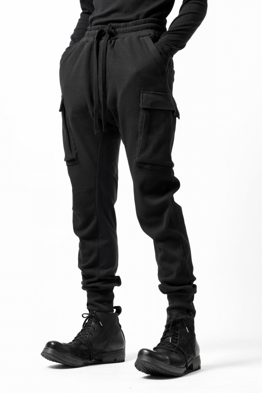 画像をギャラリービューアに読み込む, thom/krom WORKED EASY JOGGER PANTS / WAFFLE JERSEY (BLACK)