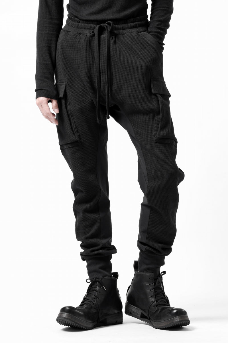 thom/krom WORKED EASY JOGGER PANTS / WAFFLE JERSEY (BLACK)の