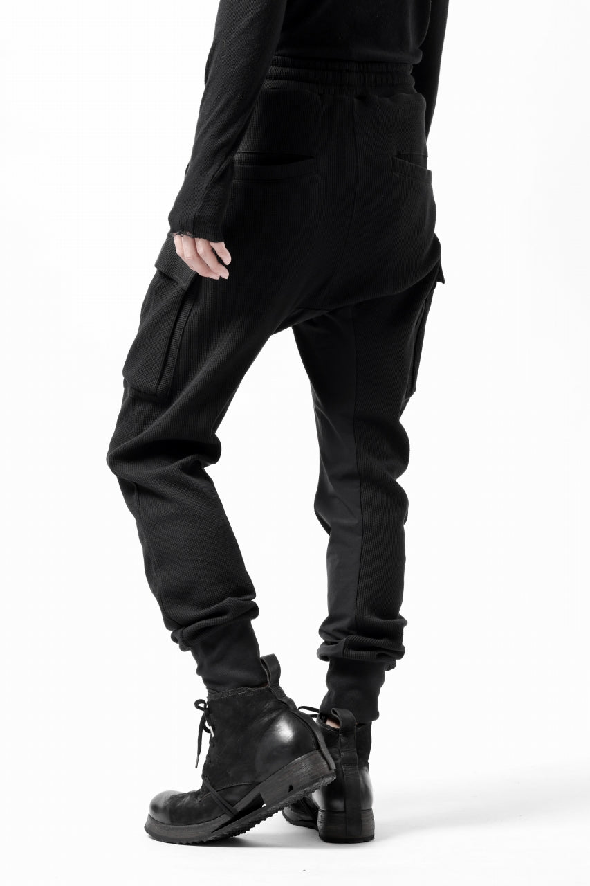 画像をギャラリービューアに読み込む, thom/krom WORKED EASY JOGGER PANTS / WAFFLE JERSEY (BLACK)