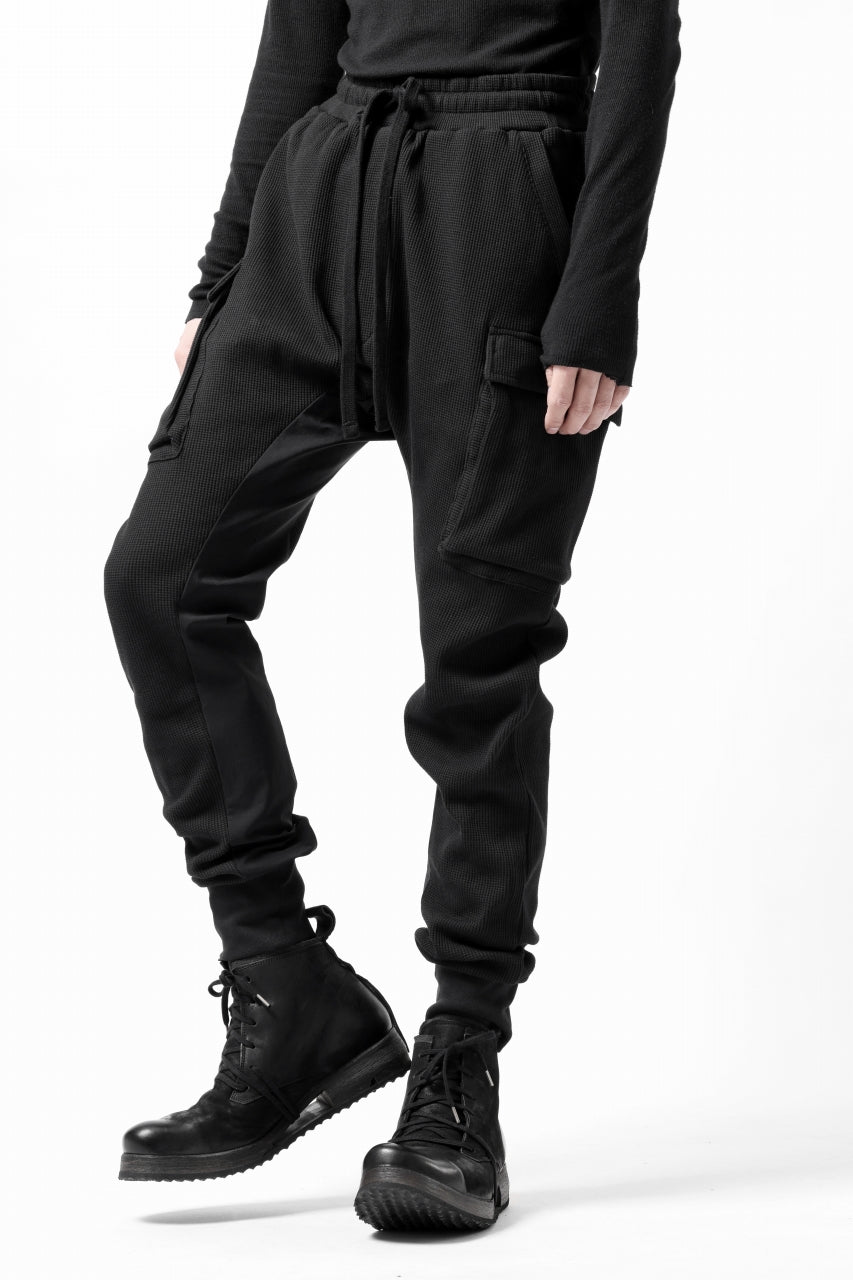 画像をギャラリービューアに読み込む, thom/krom WORKED EASY JOGGER PANTS / WAFFLE JERSEY (BLACK)