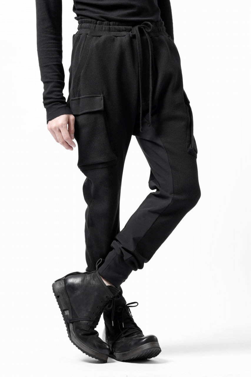 画像をギャラリービューアに読み込む, thom/krom WORKED EASY JOGGER PANTS / WAFFLE JERSEY (BLACK)