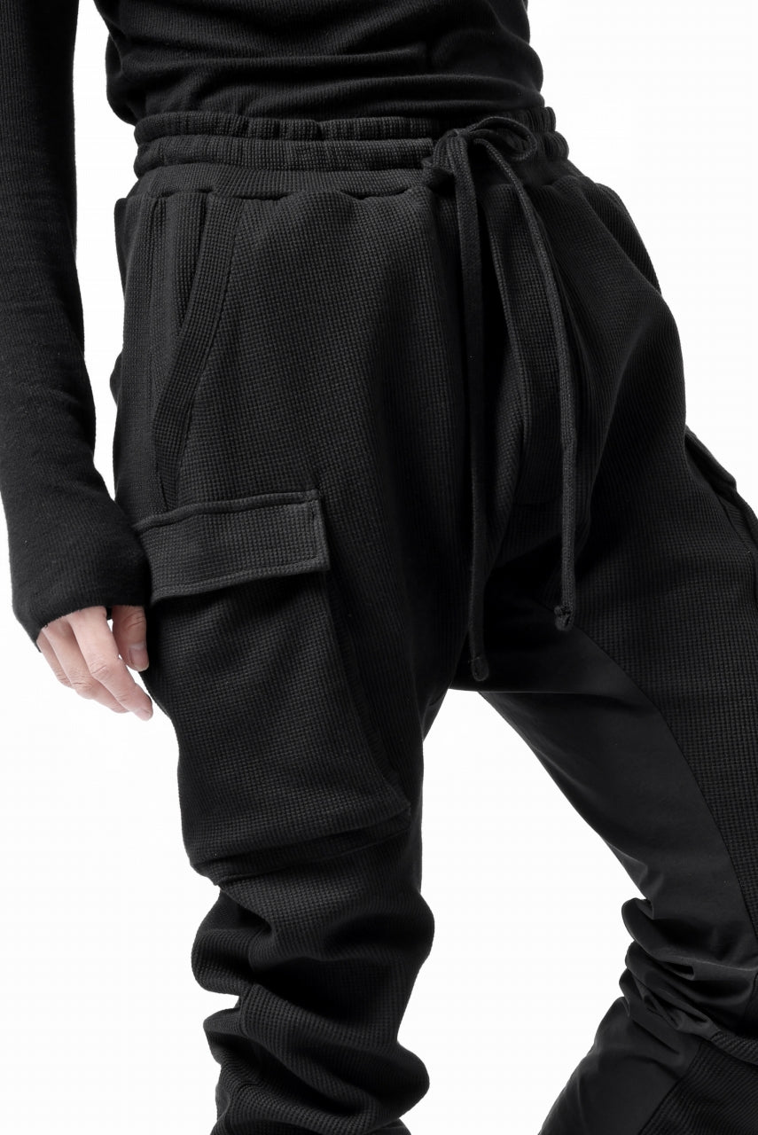 画像をギャラリービューアに読み込む, thom/krom WORKED EASY JOGGER PANTS / WAFFLE JERSEY (BLACK)