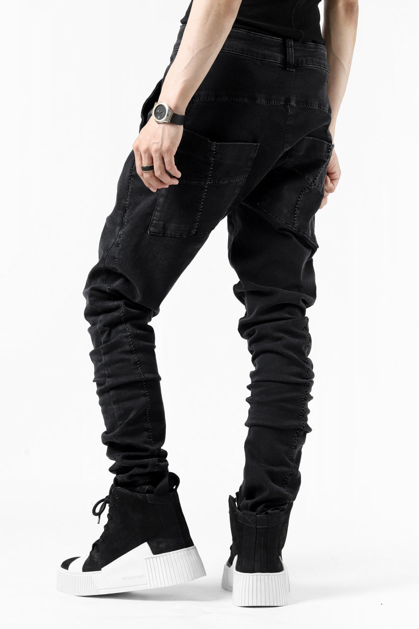 画像をギャラリービューアに読み込む, thomkrom SCAR STITCH SKINNY TROUSERS / SUPER STRETCH DENIM (DARK GREY)