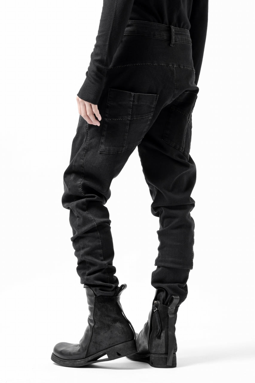 Load image into Gallery viewer, thomkrom SKINNY TROUSERS with SCAR STITCH / STRETCH DENIM (DARK GREY)