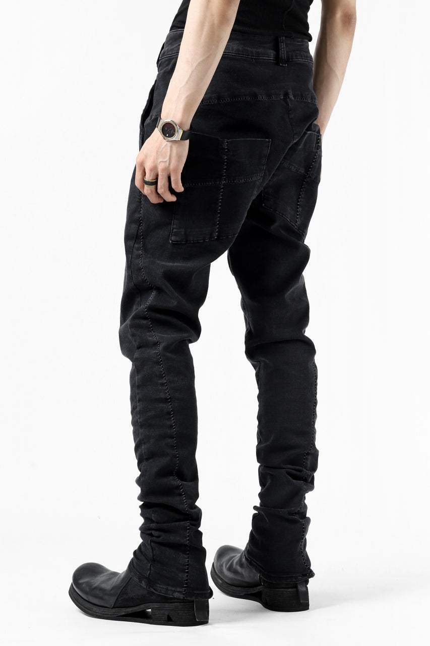 画像をギャラリービューアに読み込む, thomkrom SCAR STITCH SKINNY TROUSERS / SUPER STRETCH DENIM (DARK GREY)