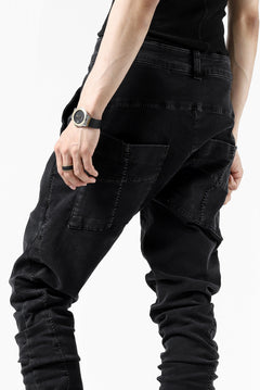 画像をギャラリービューアに読み込む, thomkrom SCAR STITCH SKINNY TROUSERS / SUPER STRETCH DENIM (DARK GREY)