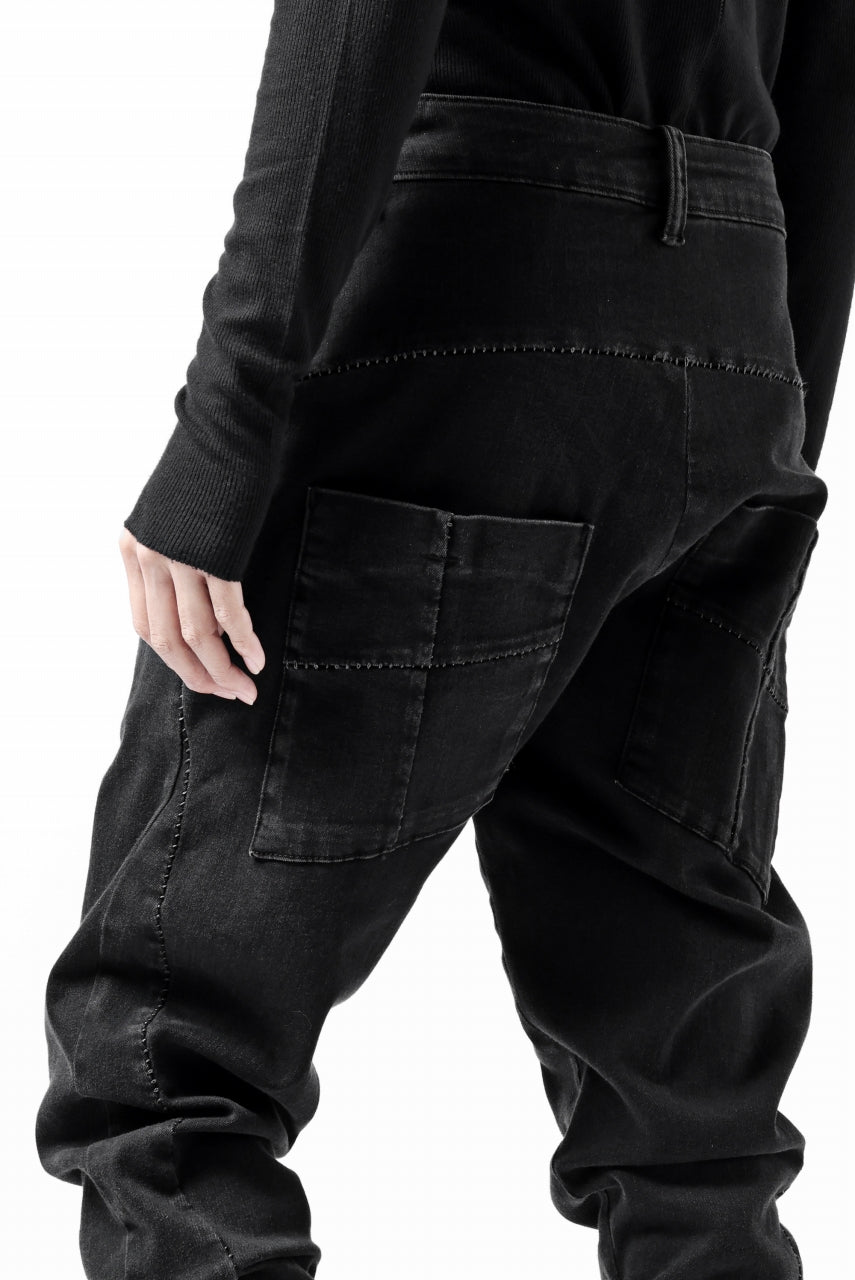 Load image into Gallery viewer, thomkrom SKINNY TROUSERS with SCAR STITCH / STRETCH DENIM (DARK GREY)