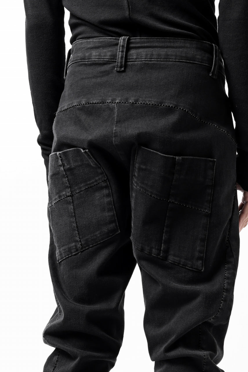 Load image into Gallery viewer, thomkrom SKINNY TROUSERS with SCAR STITCH / STRETCH DENIM (DARK GREY)