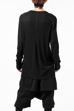 画像をギャラリービューアに読み込む, thomkrom LONG SLEEVE TOPS / STRETCH MIXED UP RIB (BLACK)