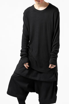 画像をギャラリービューアに読み込む, thomkrom LONG SLEEVE TOPS / STRETCH MIXED UP RIB (BLACK)