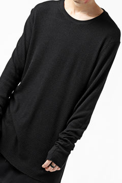 画像をギャラリービューアに読み込む, thomkrom LONG SLEEVE TOPS / STRETCH MIXED UP RIB (BLACK)