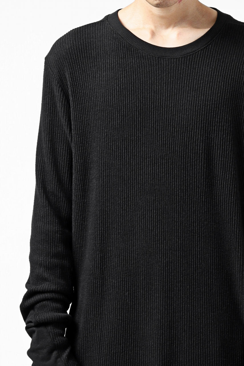 画像をギャラリービューアに読み込む, thomkrom LONG SLEEVE TOPS / STRETCH MIXED UP RIB (BLACK)