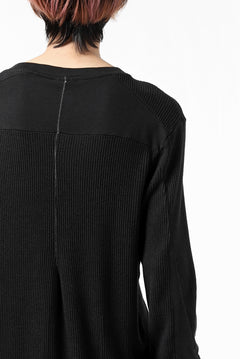 画像をギャラリービューアに読み込む, thomkrom LONG SLEEVE TOPS / STRETCH MIXED UP RIB (BLACK)