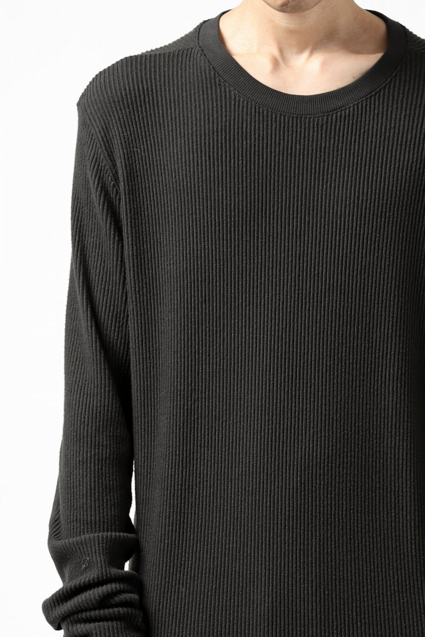 画像をギャラリービューアに読み込む, thomkrom LONG SLEEVE TOPS / STRETCH MIXED UP RIB (BROWN)