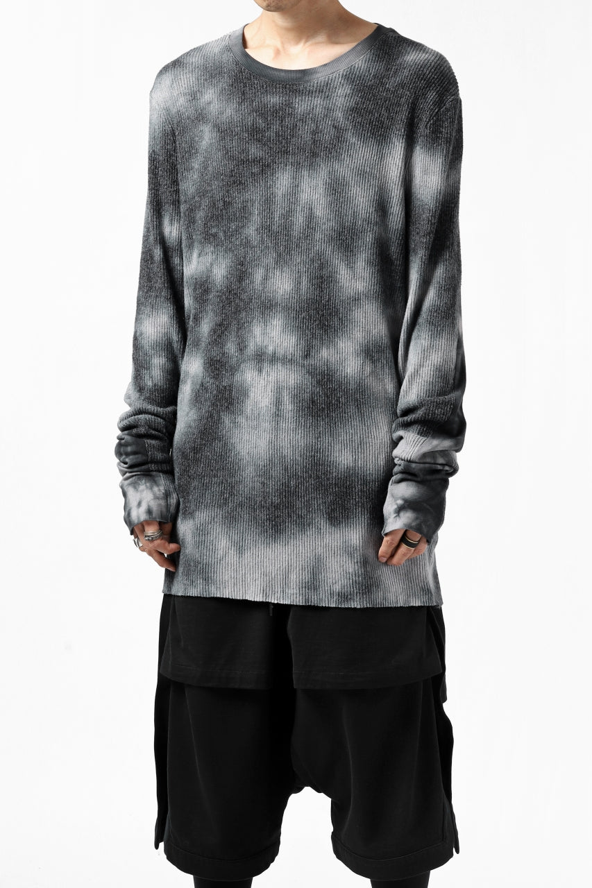 画像をギャラリービューアに読み込む, thomkrom DYEING LONG SLEEVE TOPS / STRETCH MIXED UP RIB (MARBLE T109)