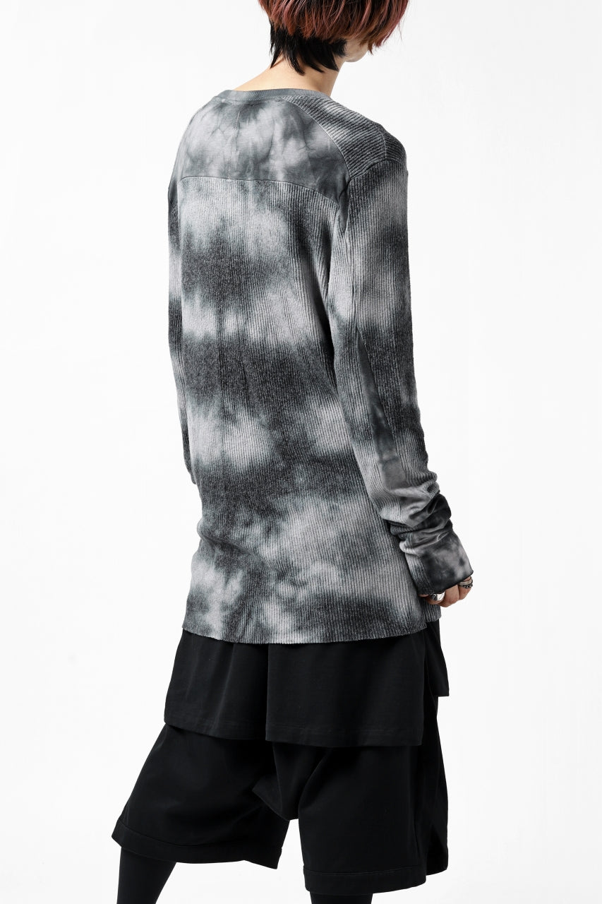 画像をギャラリービューアに読み込む, thomkrom DYEING LONG SLEEVE TOPS / STRETCH MIXED UP RIB (MARBLE T109)