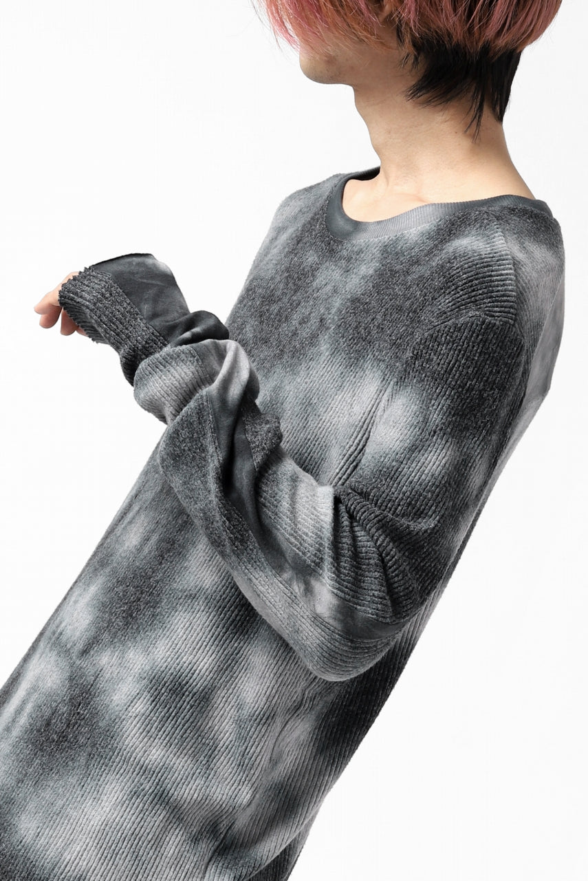 画像をギャラリービューアに読み込む, thomkrom DYEING LONG SLEEVE TOPS / STRETCH MIXED UP RIB (MARBLE T109)