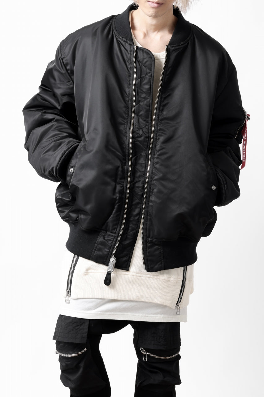 画像をギャラリービューアに読み込む, mastermind WORLD x ALPHA INDUSTRIES RIVERSIBLE MA-1 JACKET - CRAZY PANELED (BLACK)