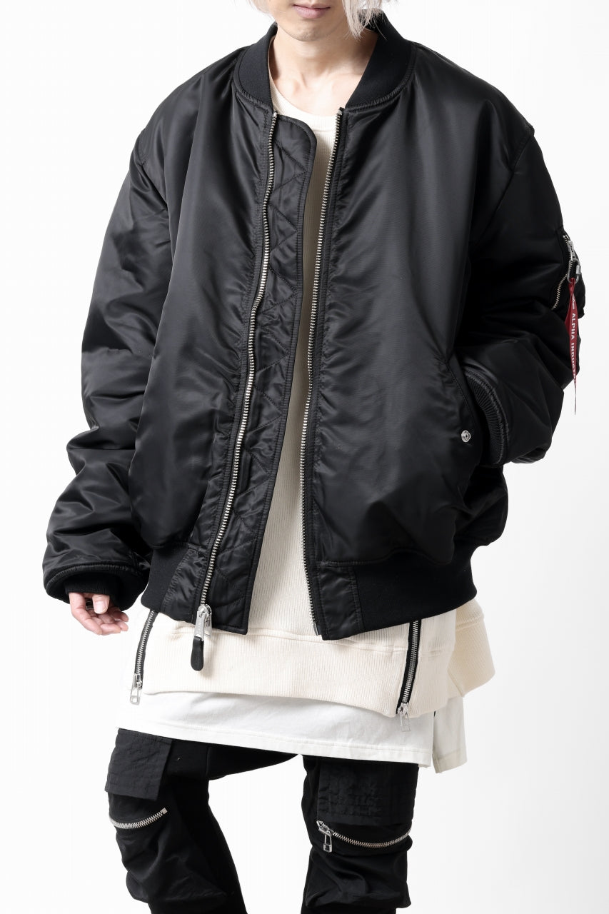 画像をギャラリービューアに読み込む, mastermind WORLD x ALPHA INDUSTRIES RIVERSIBLE MA-1 JACKET - CRAZY PANELED (BLACK)